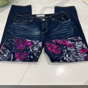 Phat Fashions Silver Label‎ Unique Painted On Jeans. Size 13 (622)